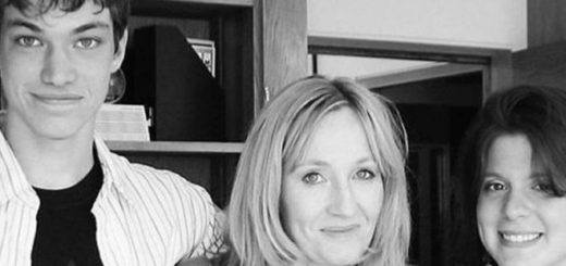 An image of Emerson and Melissa with JKR