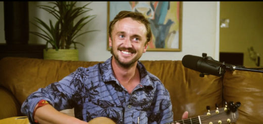 Tom Felton playing and singing at his home party.