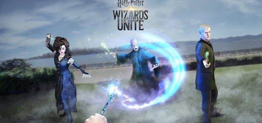 Wizards Unite Adversaries promo image showing Bellatrix, Voldemort, and Draco