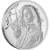 Pictured is a silver coin featuring Hermione Granger from the New Zealand Mint.