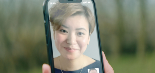 Katie Leung (Cho Chang) is shown smiling on a phone screen in "EE Film Stories," a short film from EE and BAFTA Scotland.