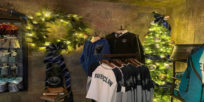 Pictured in this corner are items of clothing suitable for a wise Ravenclaw.
