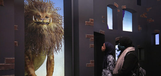 A Zouwu print is displayed in the Natural History Museum exhibit as part of the Fantastic Beasts: The Wonder of Nature exhibit.