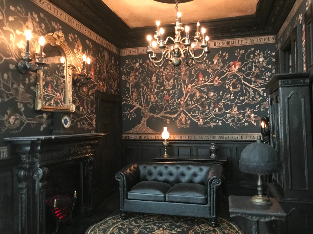 The Black family house with the famous family tree wallpaper on the wall.