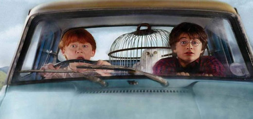 Harry and Ron flying the Ford Anglia in "Harry Potter and the Chamber of Secrets"