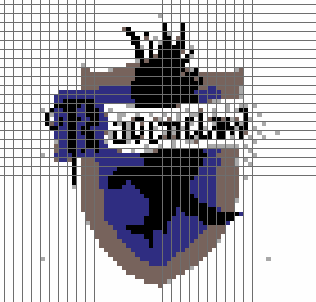 A cross-stitch pattern for the Ravenclaw crest.