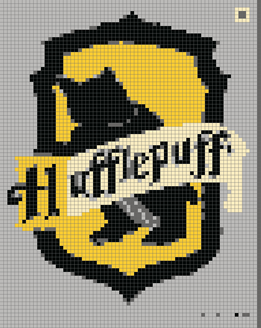 A cross-stitch pattern for the Hufflepuff crest.