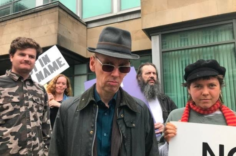 Ewen Bremner is seen as Alan McGee in a still photo from "Creation Stories."