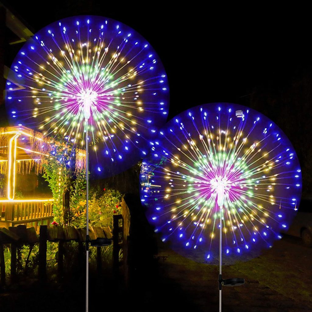 These lawn lights look like fireworks.