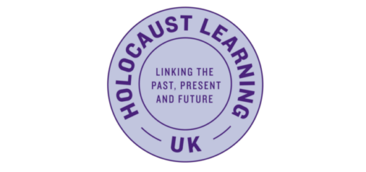 The logo for Holocaust Learning UK, shown as a light purple circle against a white background, is pictured.