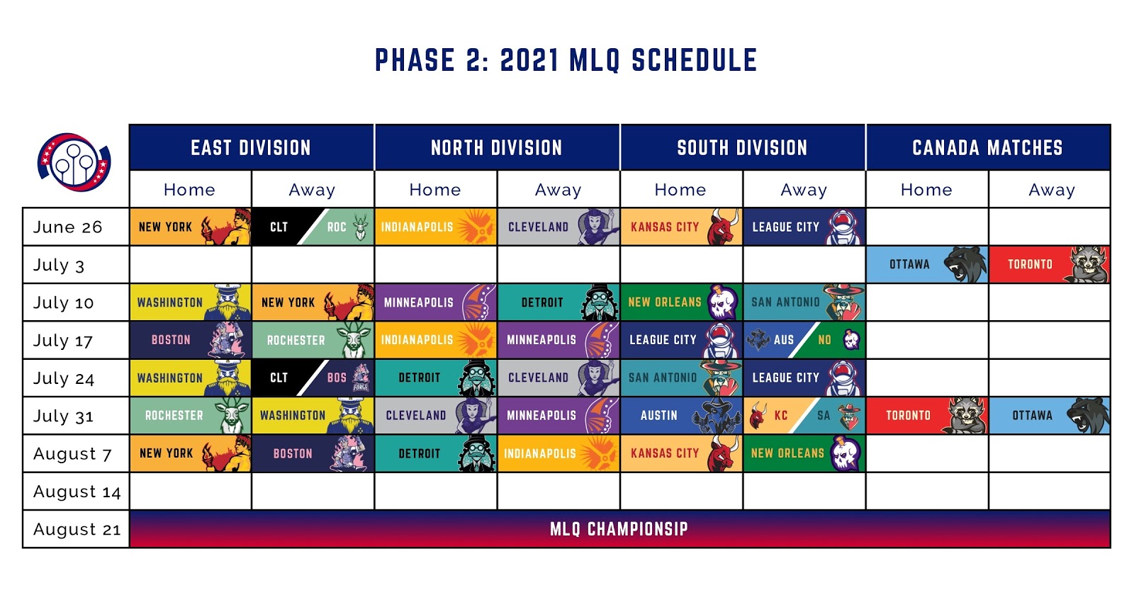 Major League Quidditch Releases Schedule for 2021 Season