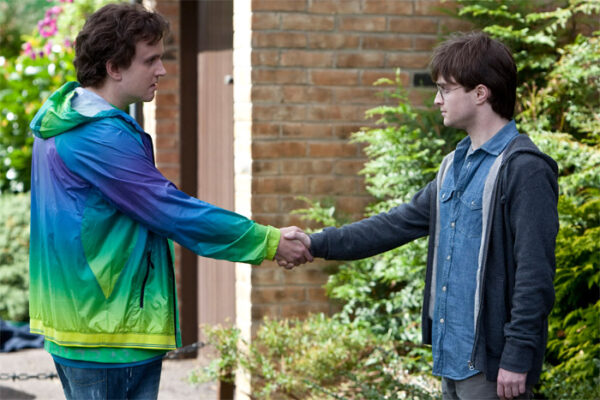Dudley and Harry shake hands