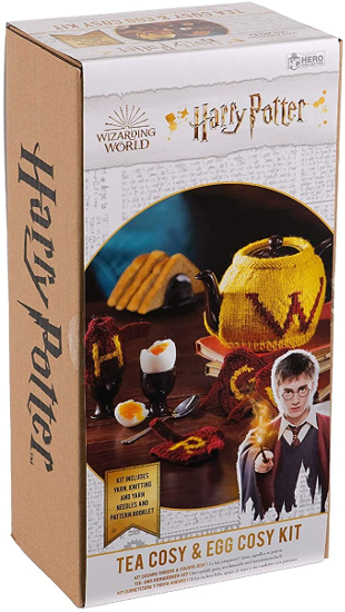 The "Harry Potter" Tea Cosy and Egg Cosy Knitting Kit by Eaglemoss Hero Collector is shown as pictured on Amazon.