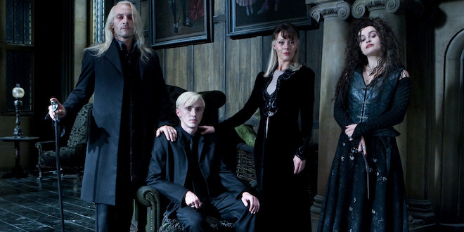 Lucius, Draco, Narcissa, and Bellatrix