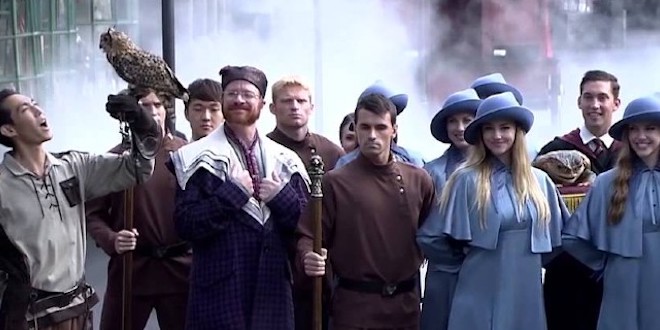 A section of the opening ceremony of the Wizarding World of Harry Potter, Japan