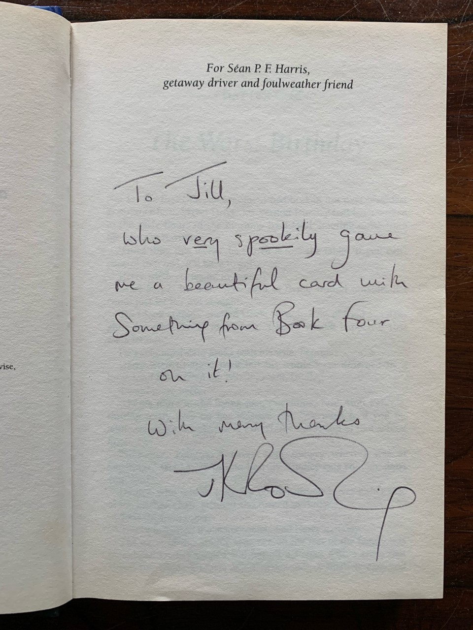 A Signed Copy of "Harry Potter and the Chamber of Secrets," which includes a very personal message for the girl it was given to.