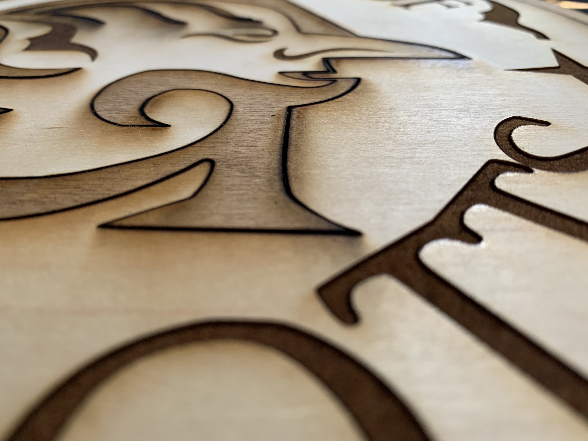 Gringotts Wood Sign Carving Detail