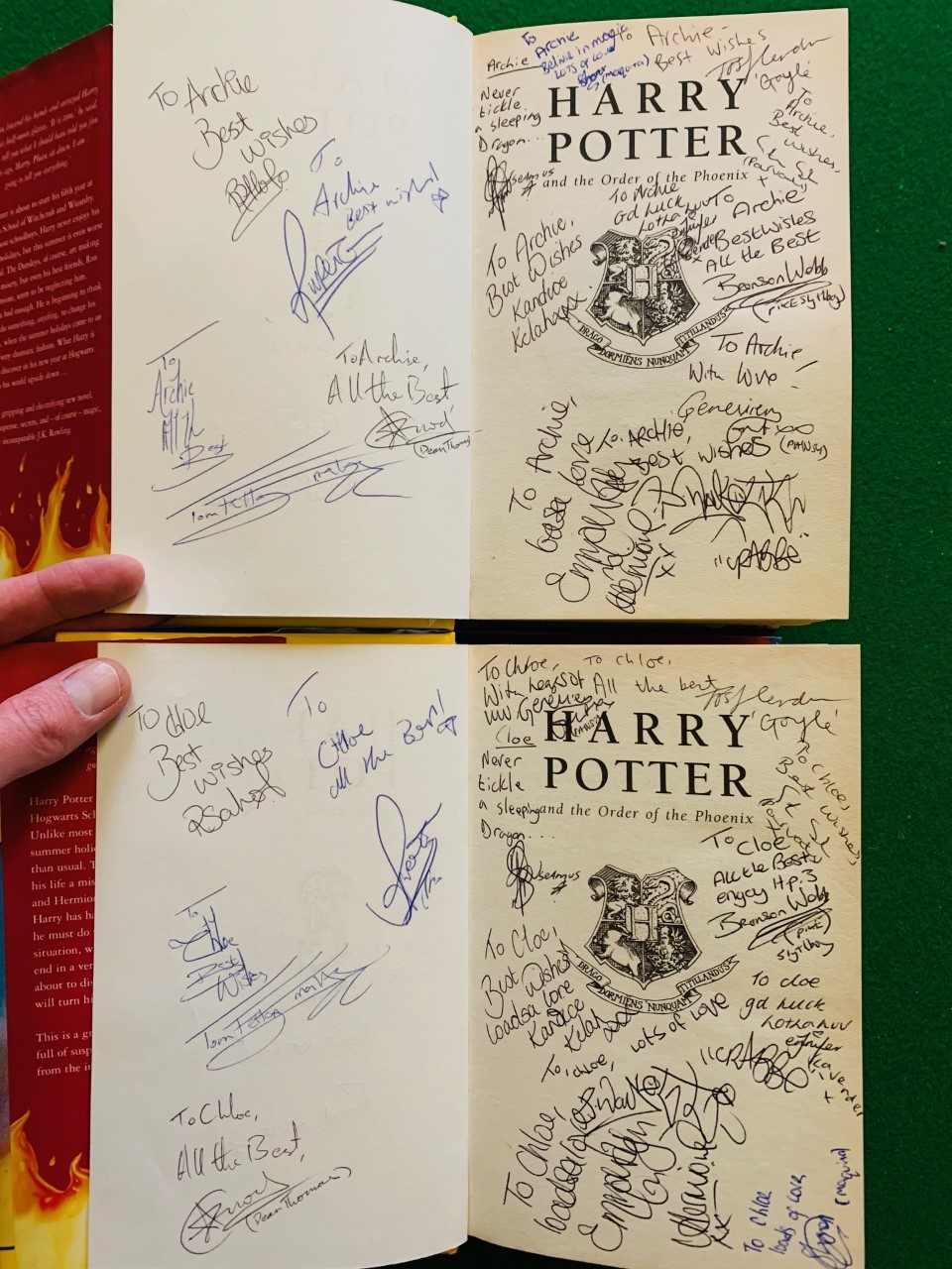 Many of the lots are signed by cast members, and some are signed by the series’s author.