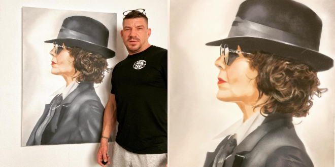 Artist Paul Cottie and his portrait of the late Helen McCrory