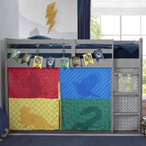 The Harry Potter Loft Bed Tent - Curtain Set for Low Twin Loft Bed is pictured as sold on Amazon.