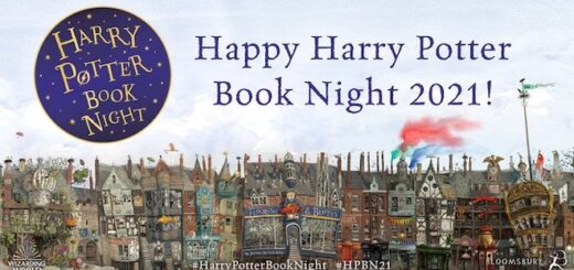 A featured image of a "save the date" banner for Harry Potter Book Night 2021 is shown.