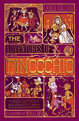 The cover of MinaLima's illustrated "The Adventures of Pinocchio" is shown.