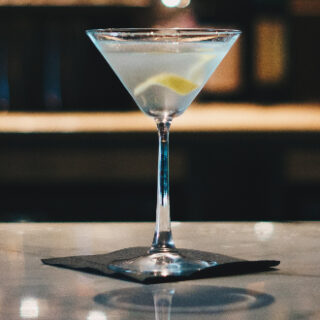 A glass of martini.