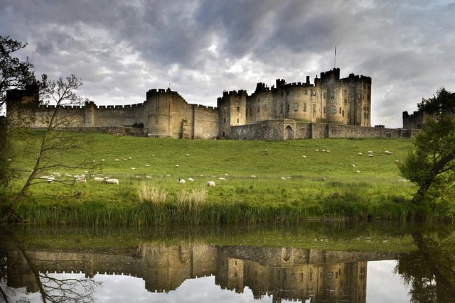 A shot of Alnwick Castle in Northumberland, England