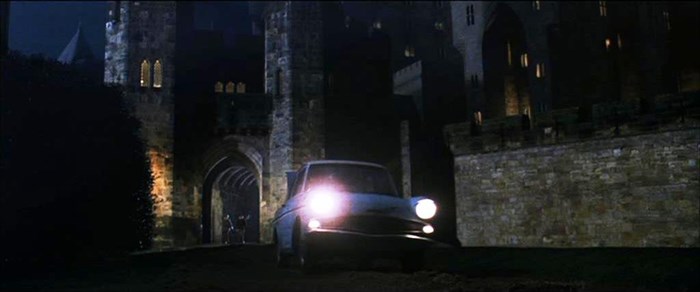 The Ford Anglia at Alnwick Castle