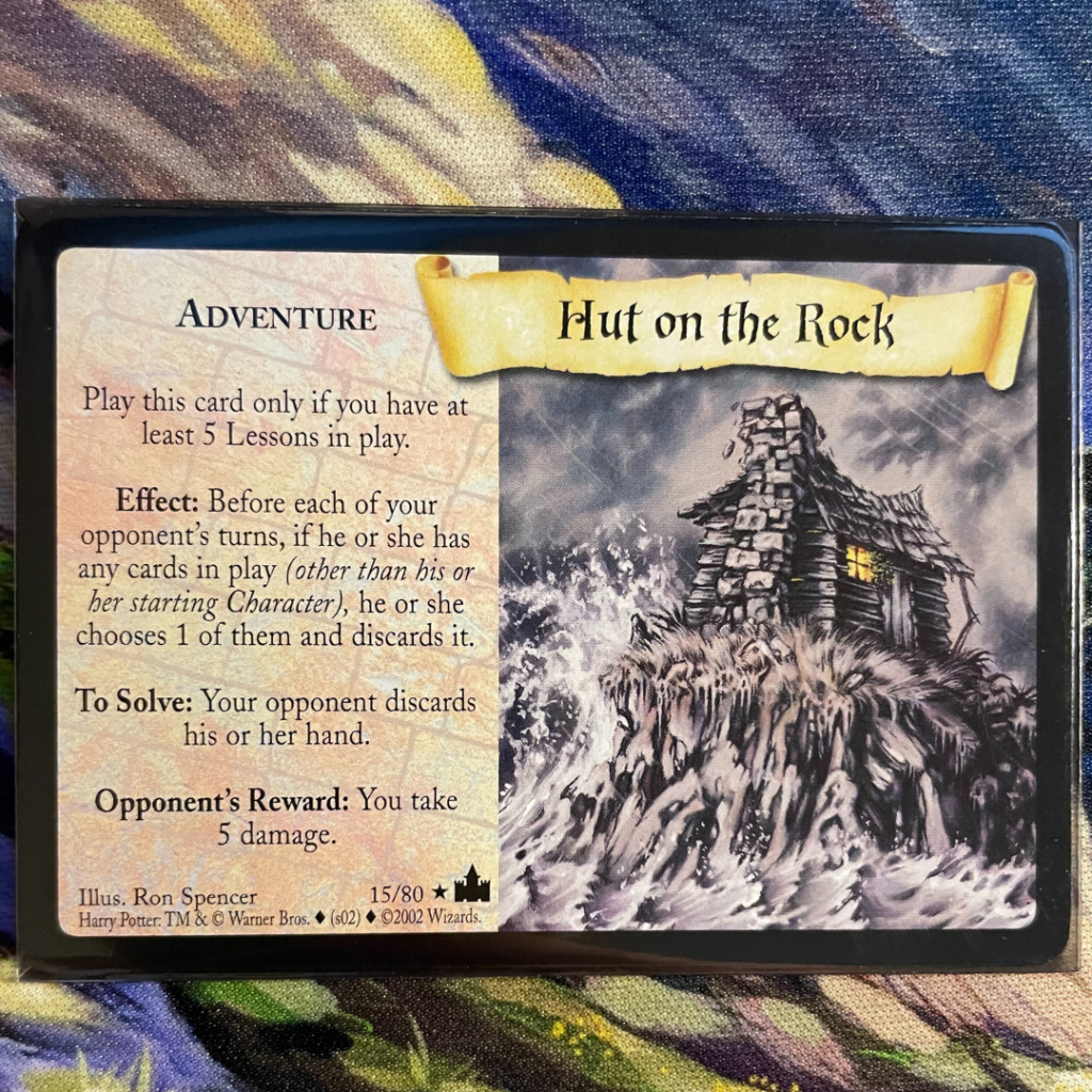 This card represents the hut on the rock scene from the first book. 