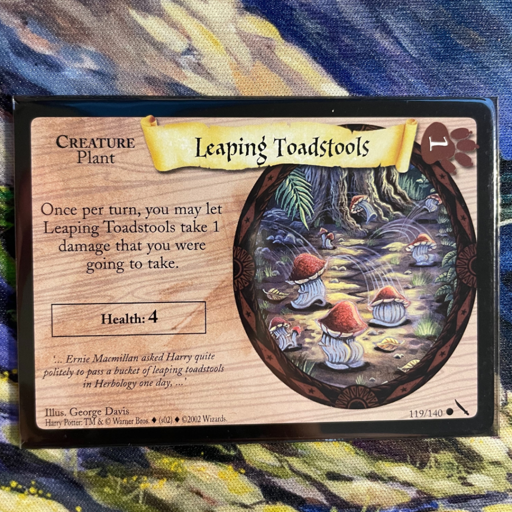 This is a Leaping Toadstools card from HPTCG.