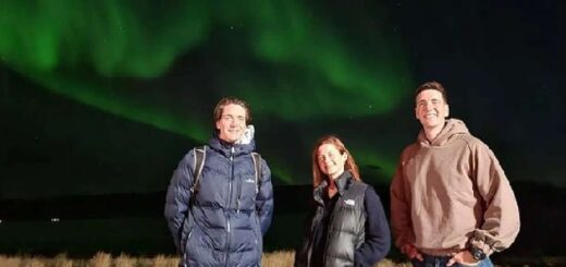 Bonnie Wright, James Phelps, and Oliver Phelps in Iceland.