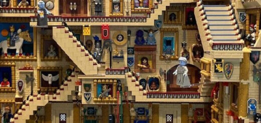 Eric Law's LEGO Hogwarts creation with moving staircases