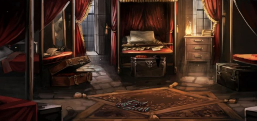 Artwork from Pottermore (now Wizarding World Digital) depicts the Gryffindor boys' dormitory, similar to its appearance in the "Harry Potter" film series.