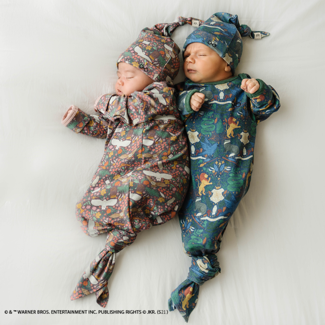 The Harry Potter X Lulu and Roo collection also features sleepers for infants who require the company of a brave lion, a clever eagle, a loyal badger, and a cunning snake to nap.