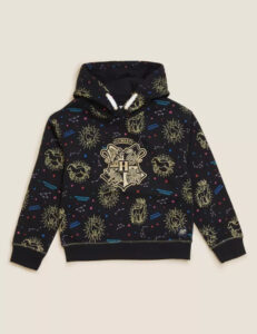 A shot of a Patronus print hoodie from Marks and Spencer