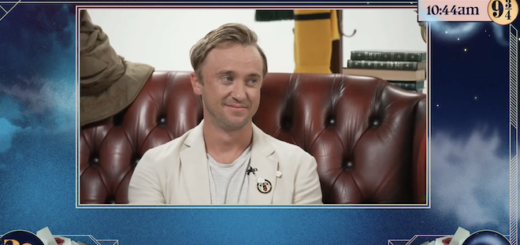 Tom Felton taking part in the Back To Hogwarts livestream.