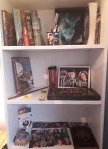 Some of Mathilde's "Harry Potter' merchandise.