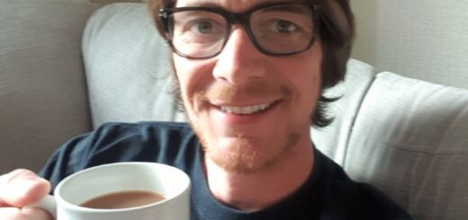 James Phelps with a cup of tea.