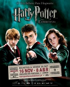 The poster for "Harry Potter: The Exhibition" in Lisbon, Portugal