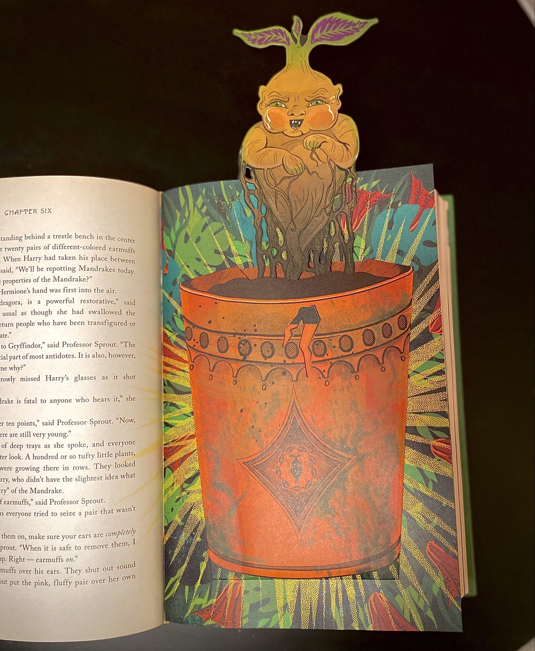 Pulling the mandrake from its pot makes this book even more magical.