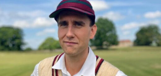 Matthew Lewis dressed for a game of cricket in All Creatures Great and Small