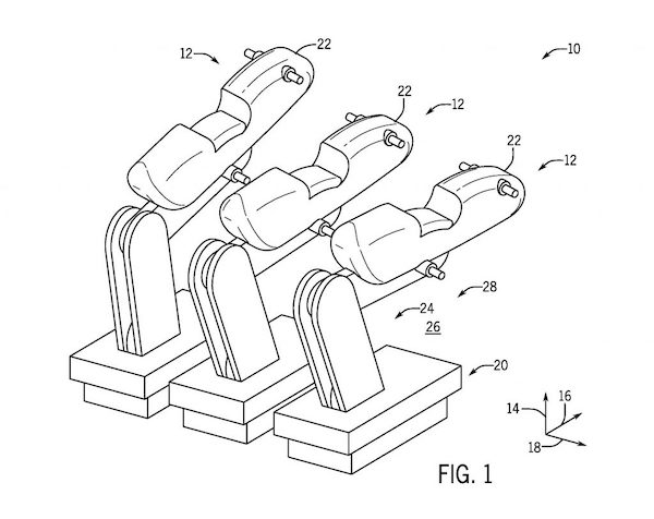 An image showing a patent illustration for a dynamic VR ride at Universal Orlando Resort.
