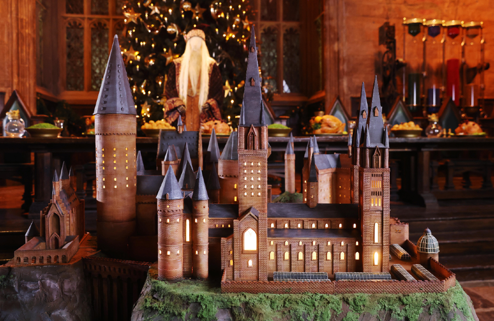 220 lbs Hogwarts Castle cake helps celebrate the 20th anniversary of Harry Potter and the Sorcerer's Stone release.