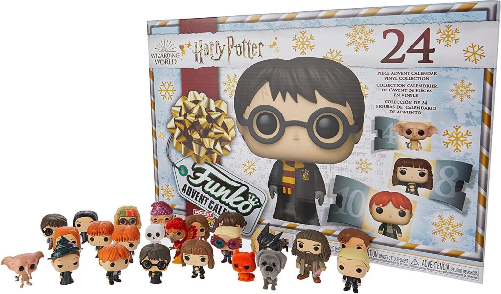 A shot of the Harry Potter Funko Pocket Pop Advent calendar, showing all figures 