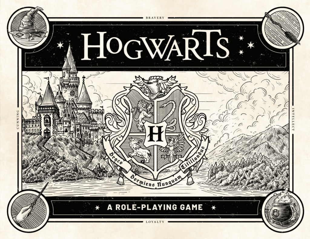 This is the cover of the Hogwarts Role Playing Game.