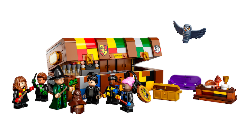 An image of the Harry Potter LEGO Hogwarts Trunk set minifigures.