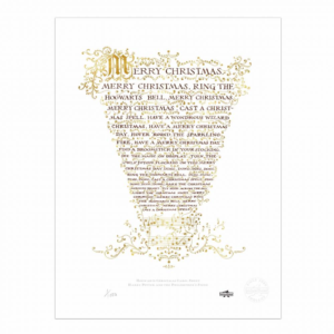 The Hogwarts Christmas Carol Sheet Print from MinaLima is pictured.