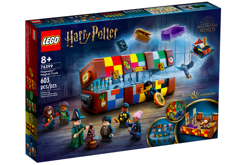 An image of the packaging of Harry Potter LEGO Hogwarts Trunk set.
