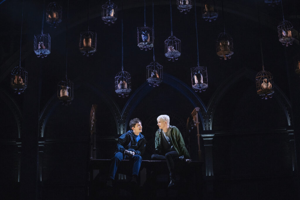 Scorpius and Albus chat in the Owlery.